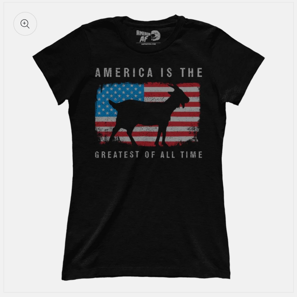 AAF NATION AMEEICA IS GOAT EXCLUSIVE PATRIOTIC TEE, BLACK XL
